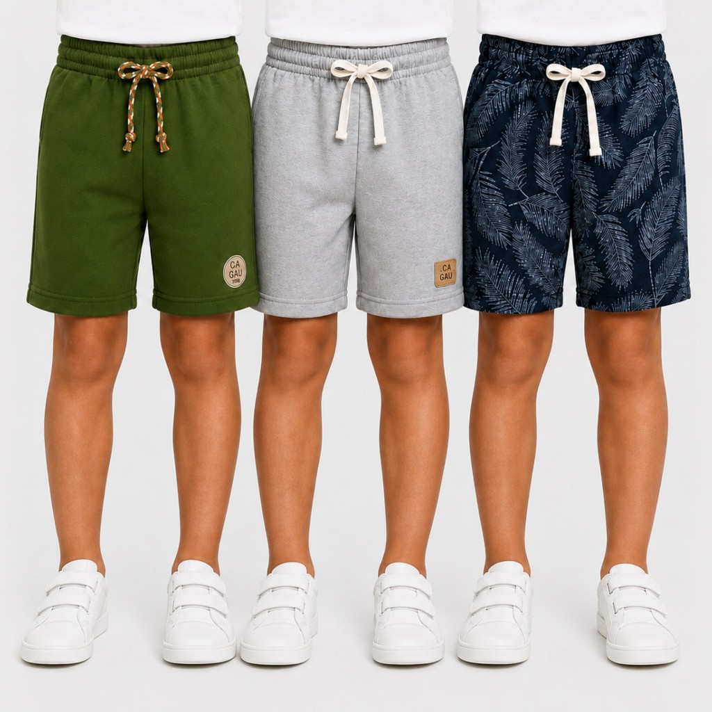 Kit 2 ou 4 Bermuda Infantil Menino Moletinho em Algodão 1 a 10 Anos Roupa Infantil Menino