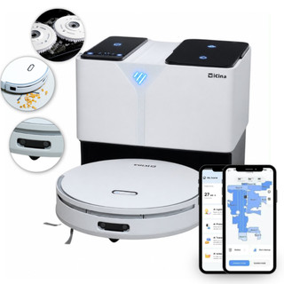 Robô Aspirador Pó 4 em 1 Mop Varre Passa Pano Mapeamento Inteligente Wifi App RobotMan 4…