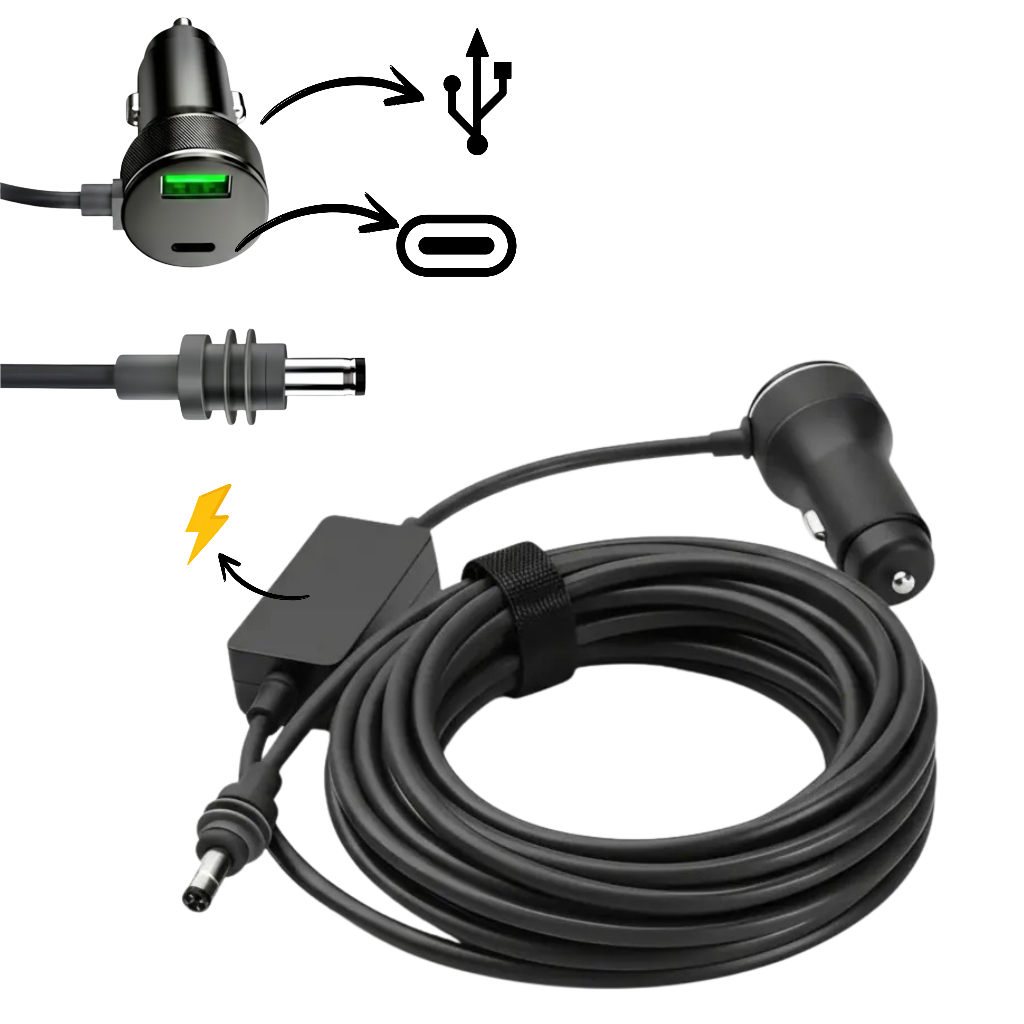Cabo para Antena Starlink Mini 3x1 Gen4 Gen5 Alimentação Inversor Estabilizador 100W USB TIPOC Não reinicia antena