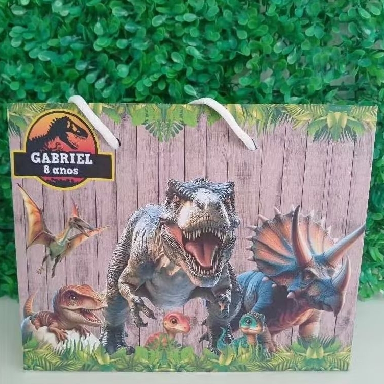 SACOLA JURASSIC PARK  DINOSSAURO /PEGUE E MONTE /PARA FESTA INFATIL PERSONALIZADO TEMA DINO