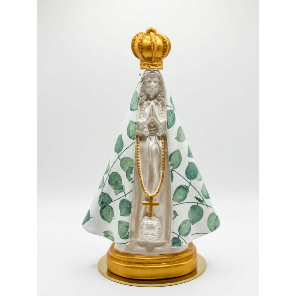 NOSSA SENHORA APARECIDA EM GESSO 20cm | IMAGEM RELIGIOSA DECORAÇÃO FÉ PROTEÇÃO ORATÓRIO SANT