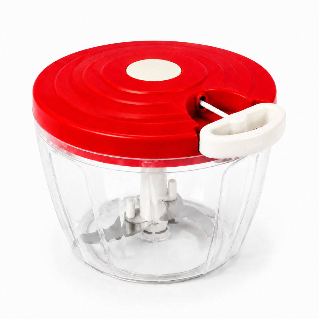 Mini Processador Triturador Manual de Alimentos 500ml 3 Lâminas com Corda