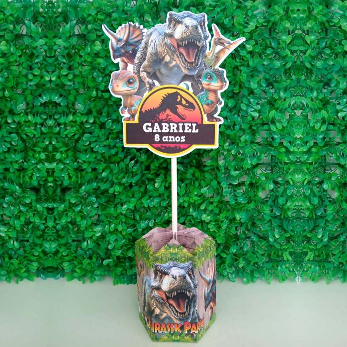 CENTRO DE MESA DINOSSAURO JURASSIC PARK /PEGUE E MONTE / LEMBRANCINHA PARA FESTA INFANTIL PERSONALIZADO TEMA DINOSSAURO