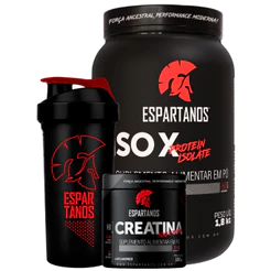 Kit Whey Protein ISO X 1800g + Creatina 100g + Coqueteleira - Espartanos