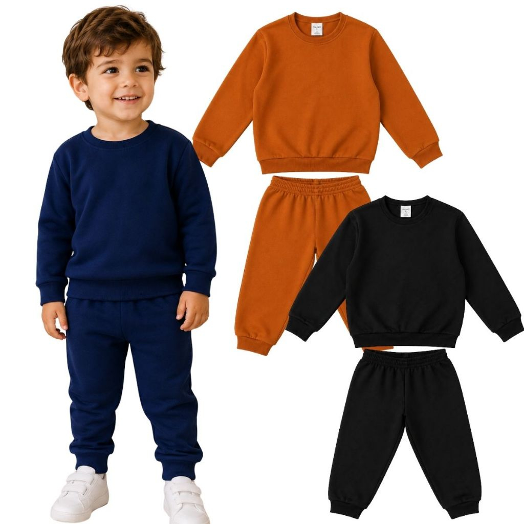 Conjunto Moletom Infantil Menino Peluciado do 01 ao 10 Anos | Conjunto Moletom Peluciado | Casaco + Calça Inverno