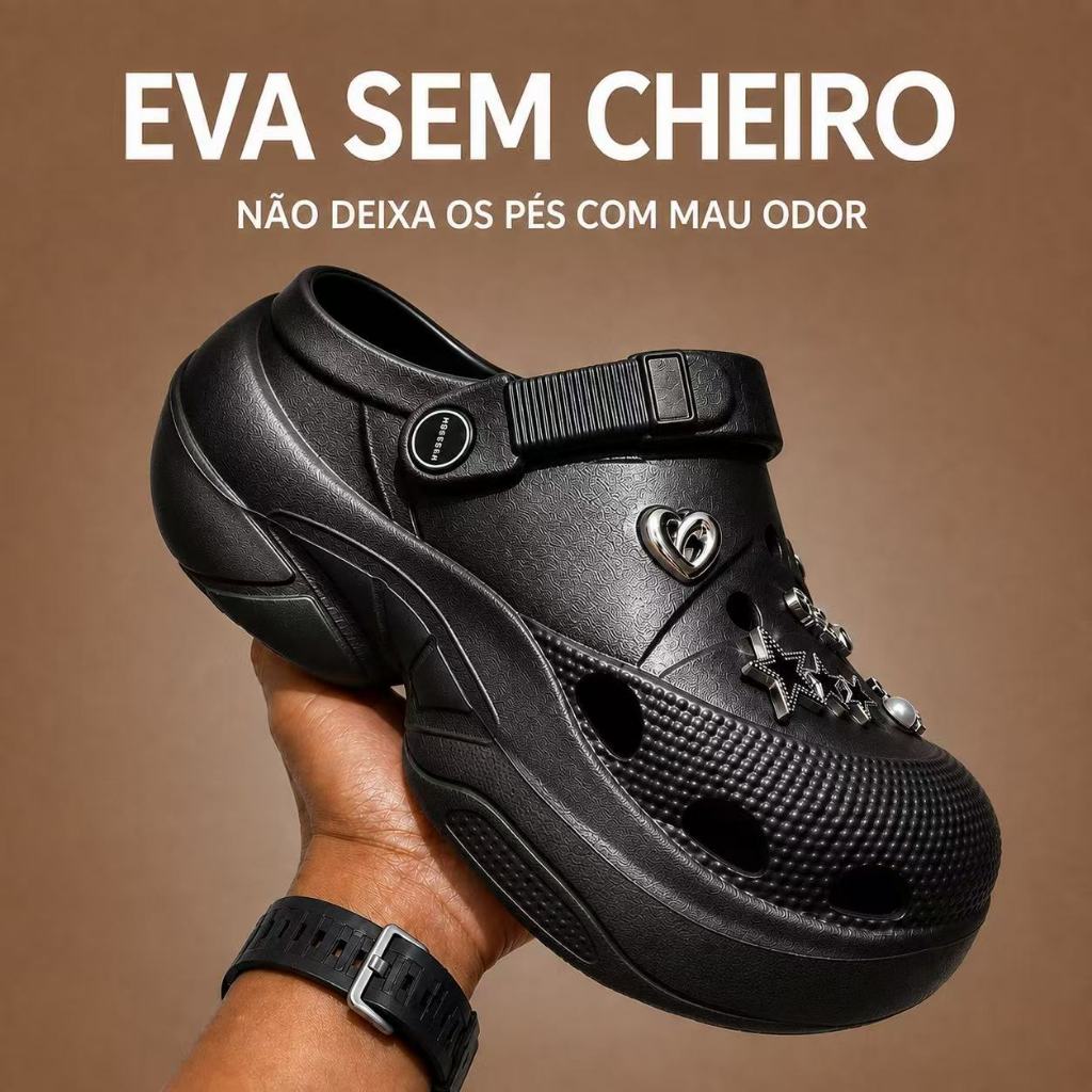 Babuche EVA Casual Leve Confortável Antiderrapante com Acessórios Elegantes Textura 25510 — imagem 2 de 2