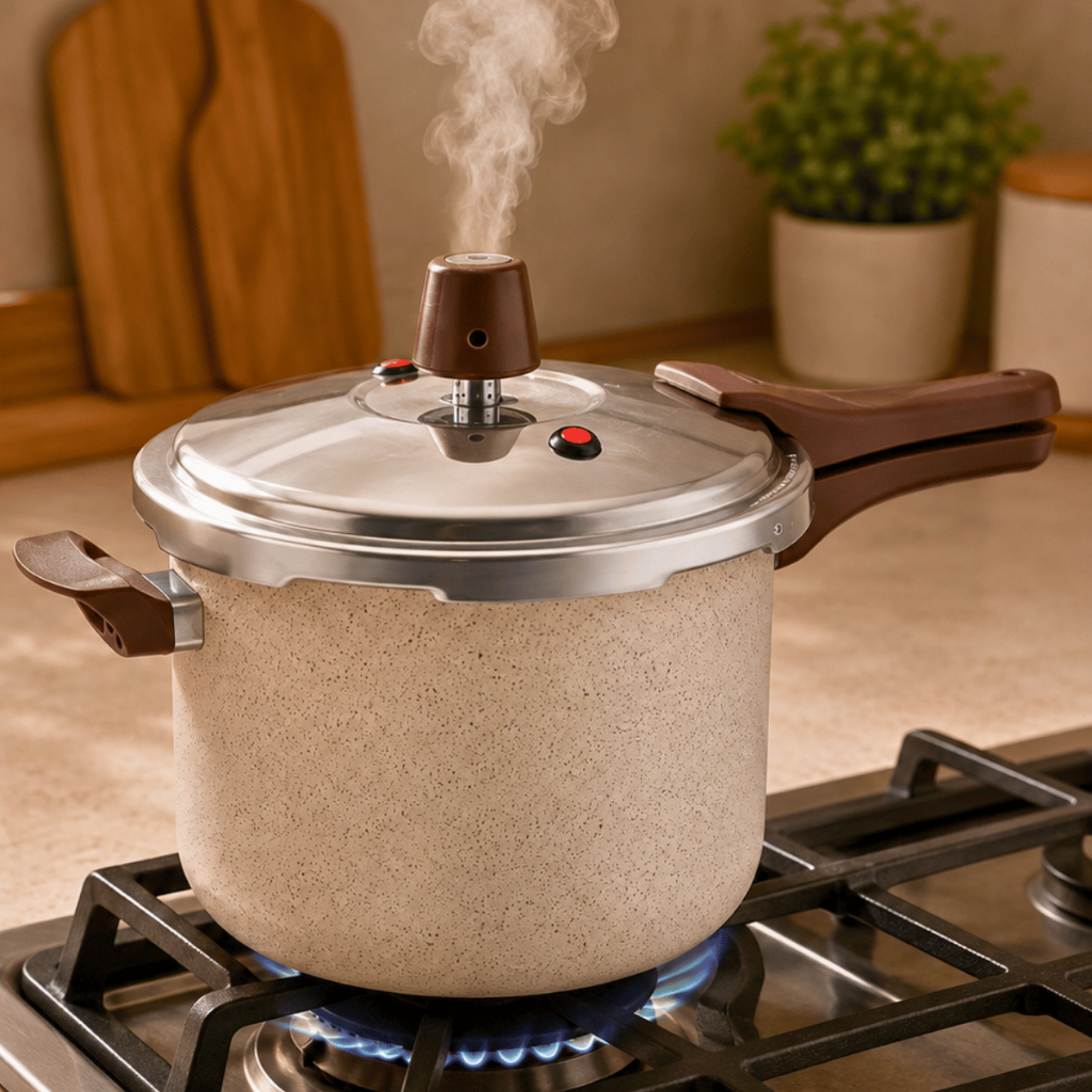 Panela de Pressão 4,5L Antiaderente Ceramic Fechamento Externo Moderna