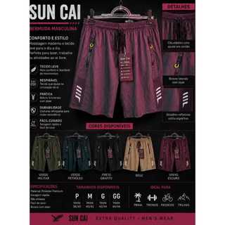 🩳 Bermuda Masculina Sun Cai – Conforto, Estilo e Praticidade