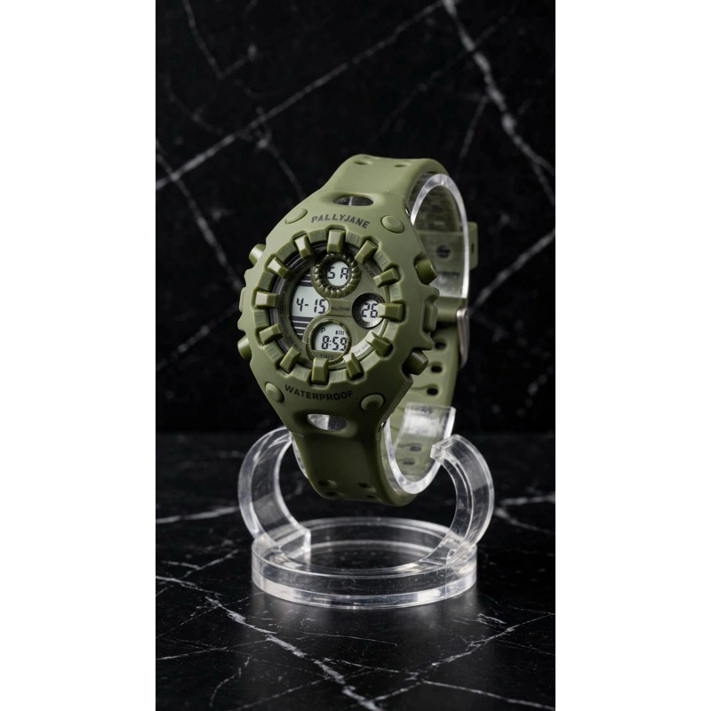 Relógio Pallyjane Masculino Verde Militar Original Shock Tático Esportivo Digital Prova Agua Presente