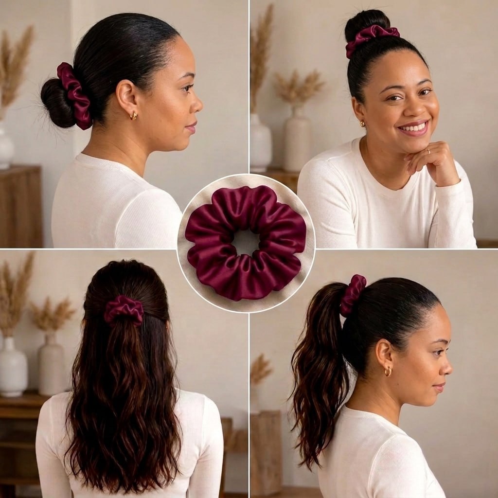 kit 15 Xuxinhas de Cetim Scrunchie Elástico de Cabelo Anti Frizz Não Marca Kit Cetim Premium Feminina
