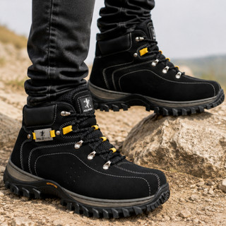 Bota Masculina Adventure Coturno Masculino Solado Costurado Antiderrapante Trilha Motoqueiro Dia a dia