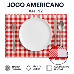 Kit Jogo Americano Dupla Face Tecido Mesa Posta 2 4 6 8 10 Peças