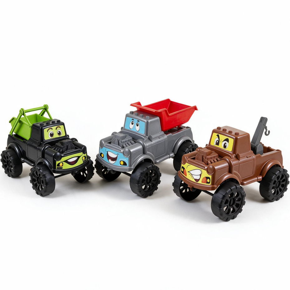 Caminhão Brinquedo Grande 32cm Caçamba Guincho Articulados Para Meninos 1 ano - INMETRO - QUEEN SHOP