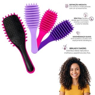 Escova de Cabelo New Raquetinha Definição De Cachos E Desembaraçar Suave Cores