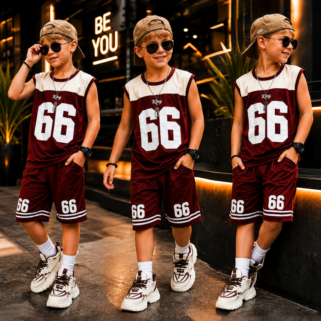 Conjunto Infantil Menino Estiloso Verão Lançamento Juvenil  Camiseta e Bermuda Veste Do 2 ao 12 anos
