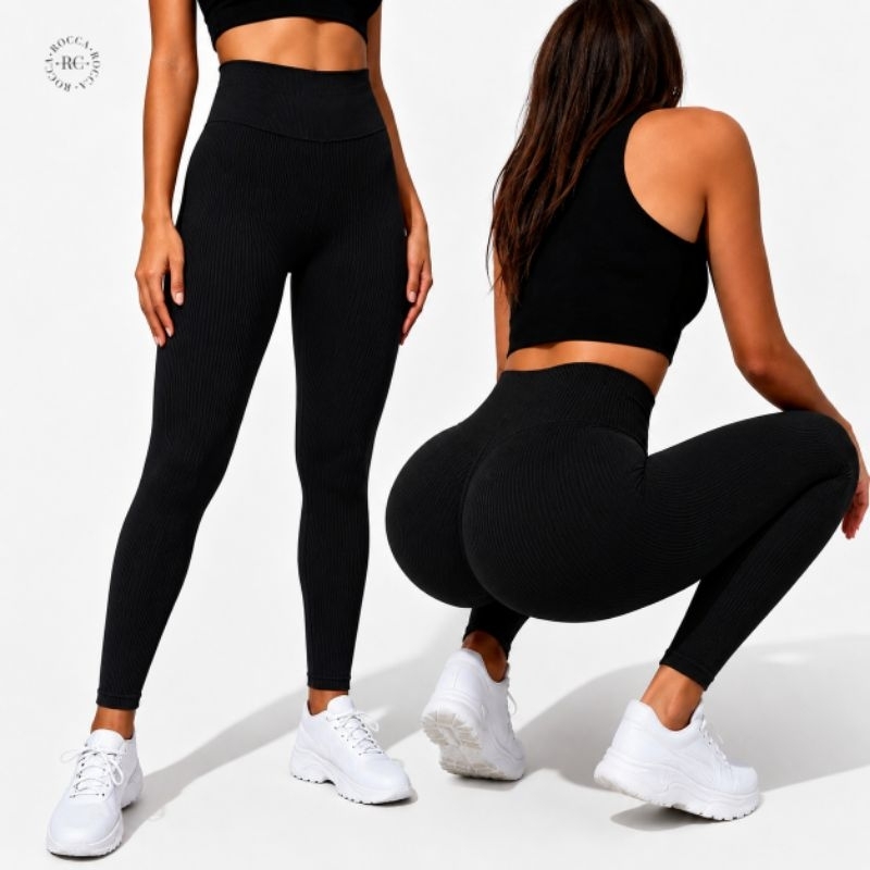 Calça Legging Canelada Feminina Cintura Alta Zero Transparência Academia Fitness Confortável dia a dia tamanho único