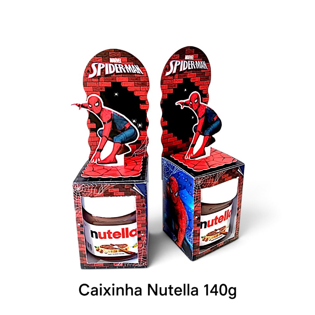 Lembrancinha Porta Nutella 140g Homem Aranha Kit 10 Caixinhas Personalizada Festa Decoração.