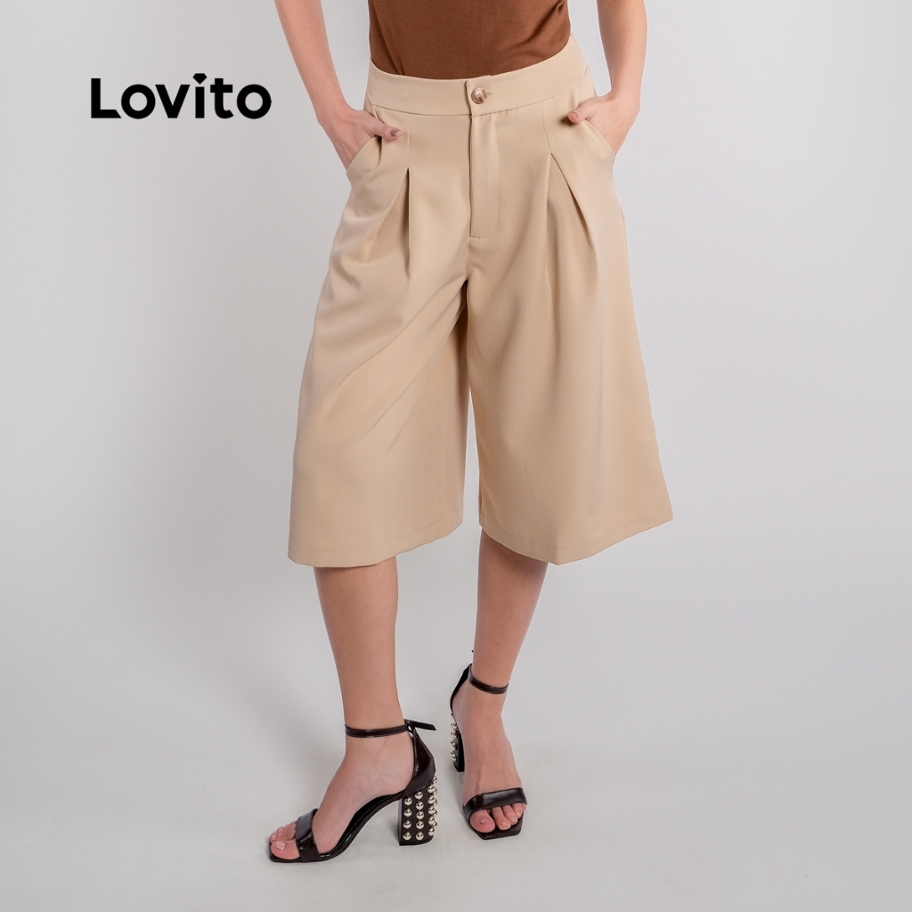 Lovito Bermuda Feminina Pantacourt STB21442174