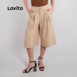 Lovito Bermuda Feminina Pantacourt STB21442174
