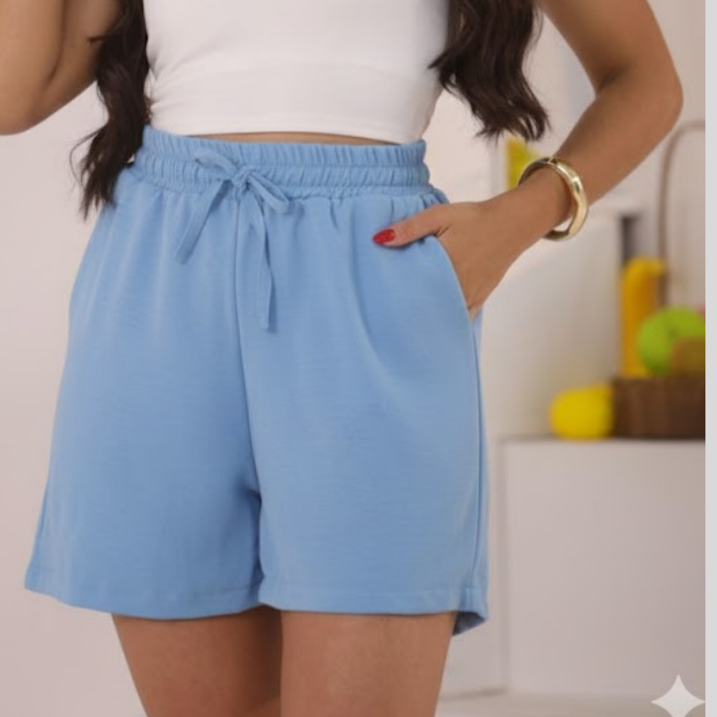 Short Feminino Alfaiataria  Premium  Social  Elegante, Confortável Leve Versátil Verão