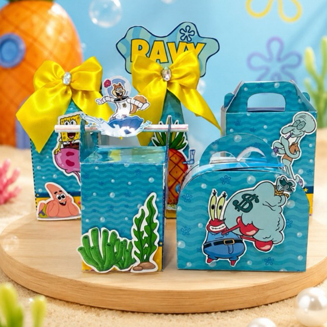 KIT CAIXA BOB ESPONJA PERSONALIZADO / Lembrancinha de festa / Aniversário