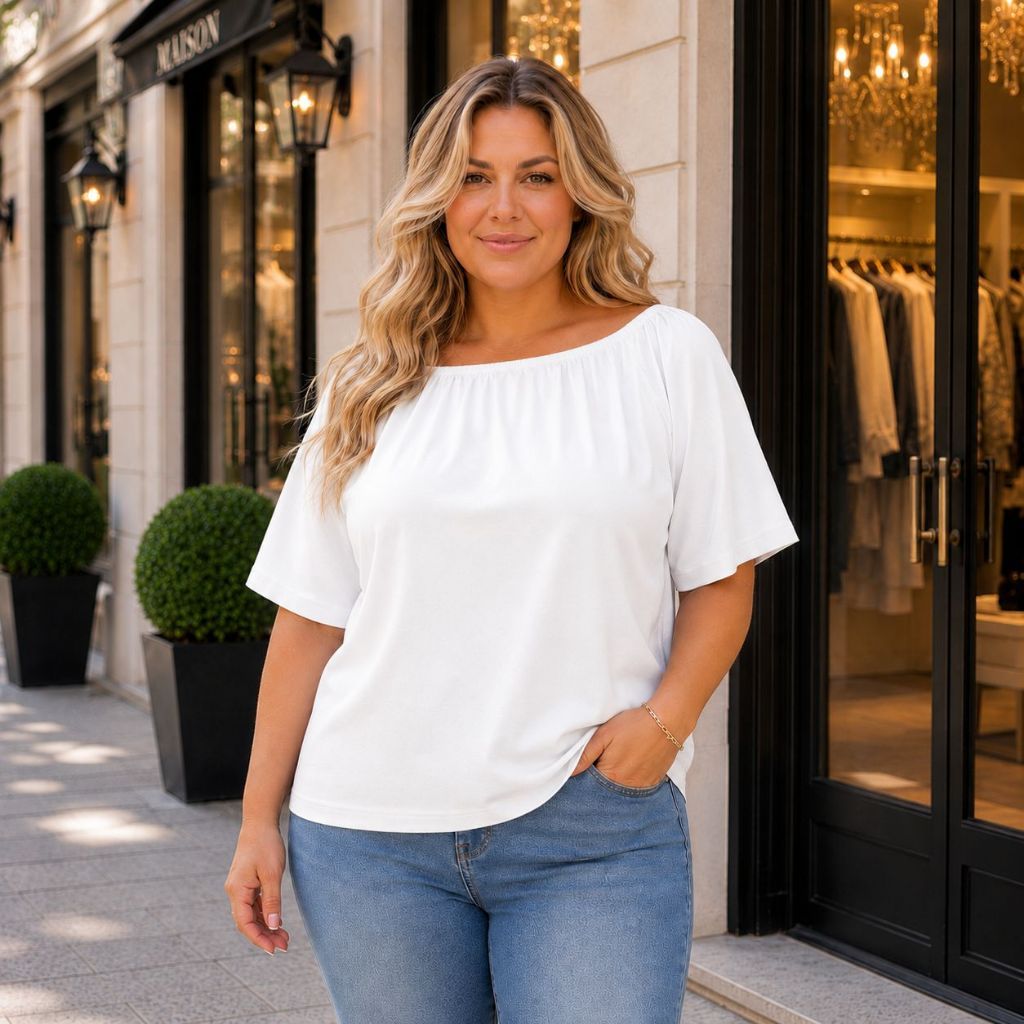 Blusa ciganinha plus size ombro a ombro verão dia a dia básica