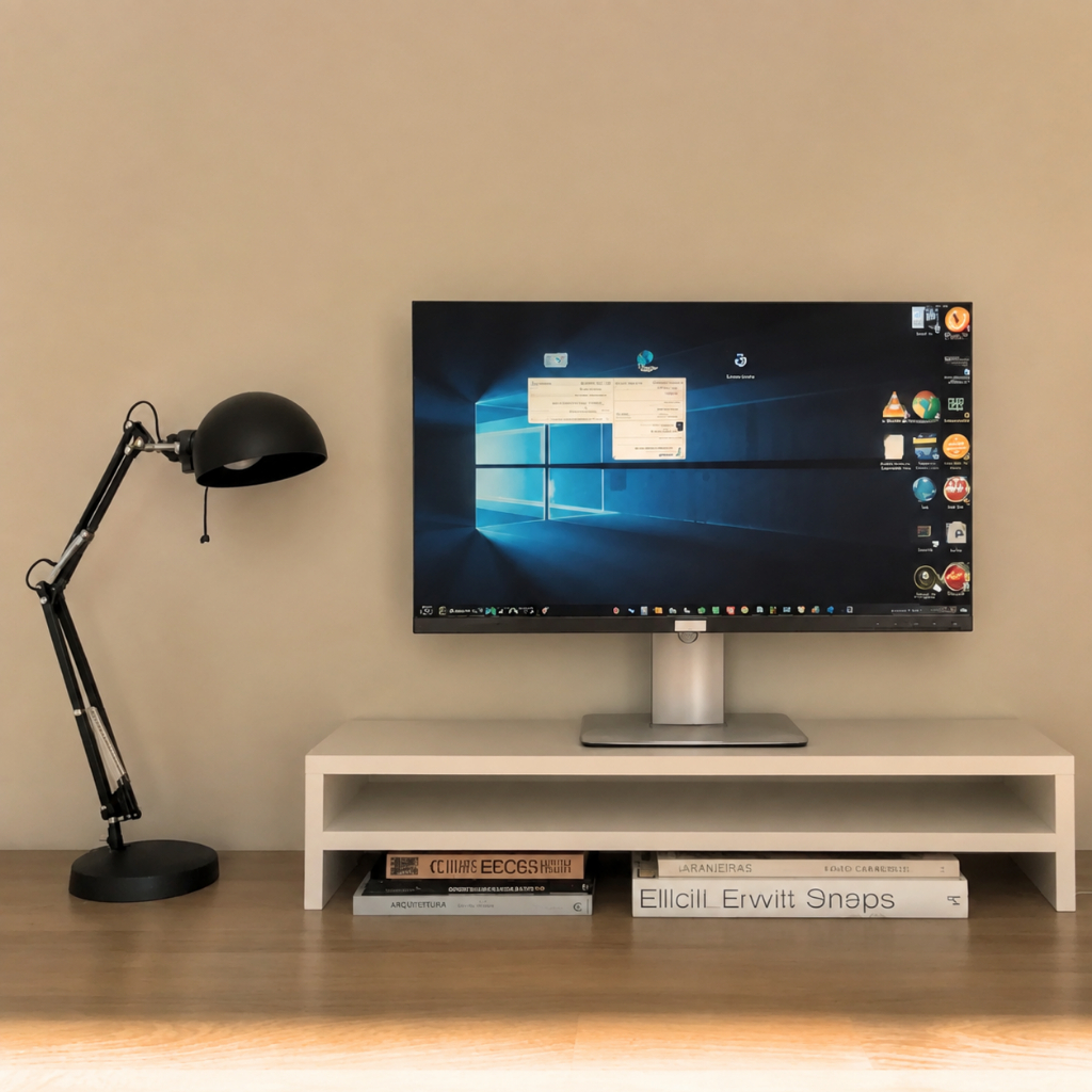 Suporte de mesa duplo para monitor Branco 65x20x12cm