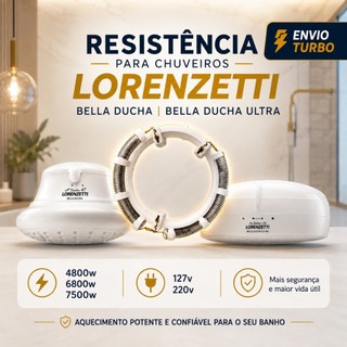 Resistência lorenzetti Compatível  Bella Ducha 4T / D.Fashion 4t / Ultra 4T –220V 6800W
