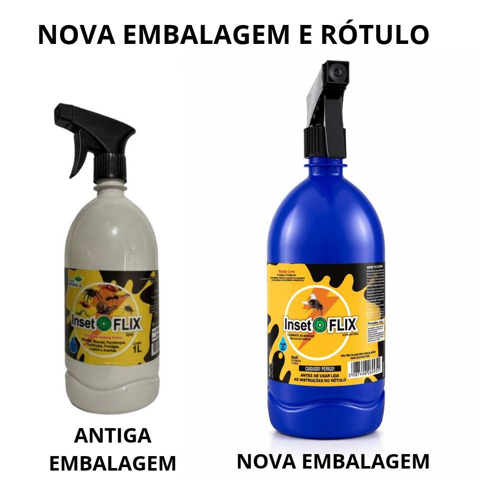 Insetoflix 1L Produto Natural Orgânico Contra Baratas, Moscas, Formigas, Aranhas, Mosquitos, Cupins, Lesmas e Caramujos!