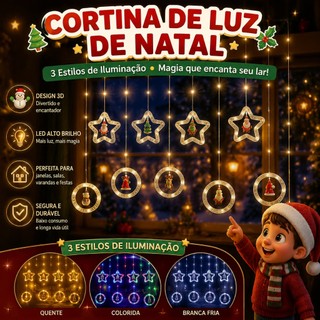 3M Bivolt 110V–220V Cortina de Luz Circular de Natal LED, Pisca-pisca Decorativo para Vitrine e Quarto KL-513