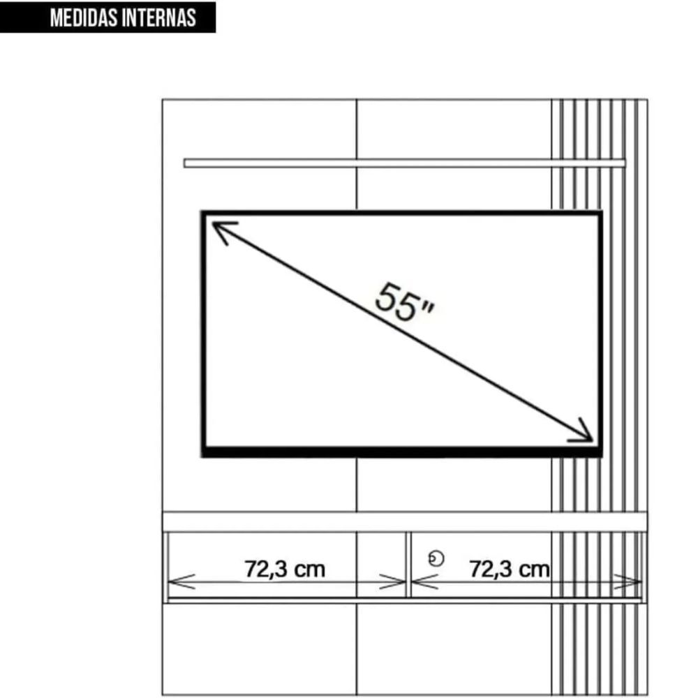 Painel Ripado para TV até 55'' Esmeralda Caemmun 150cm · foto 2