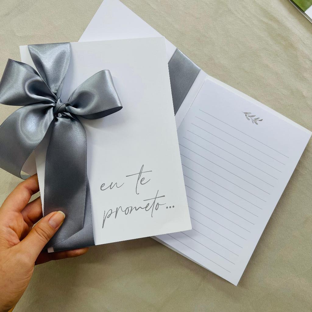 Caderno de votos para cerimônia de casamento com ou sem laço de tecido rústico ou cetim