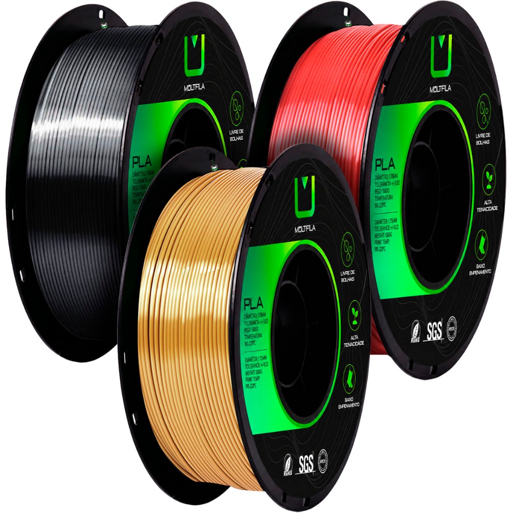 Filamento Impressora 3D PLA Silk Seda 1,75 mm 1kg Multfila
