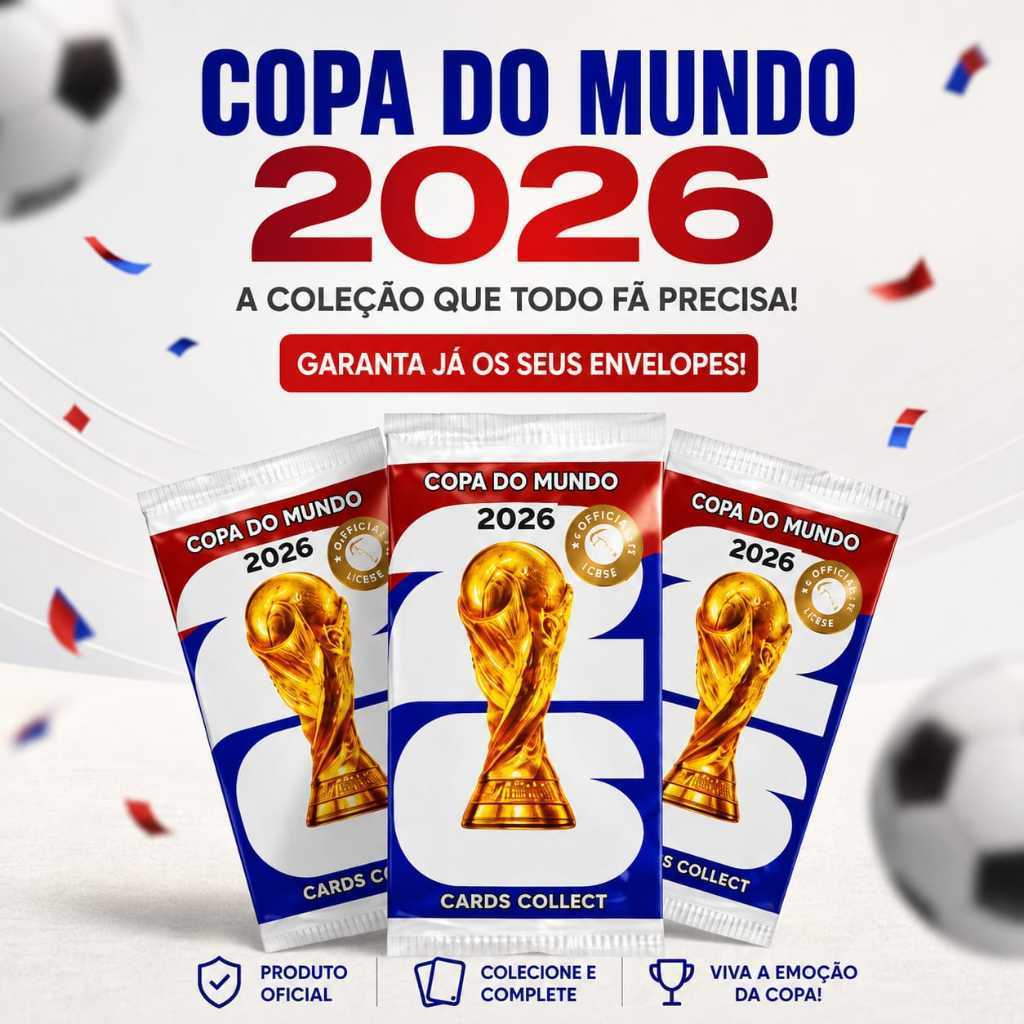 Kit Cards Copa do Mundo 2026 – 500 unidades (125 pacotinhos) Cartinhas Colecionáveis para Bafo