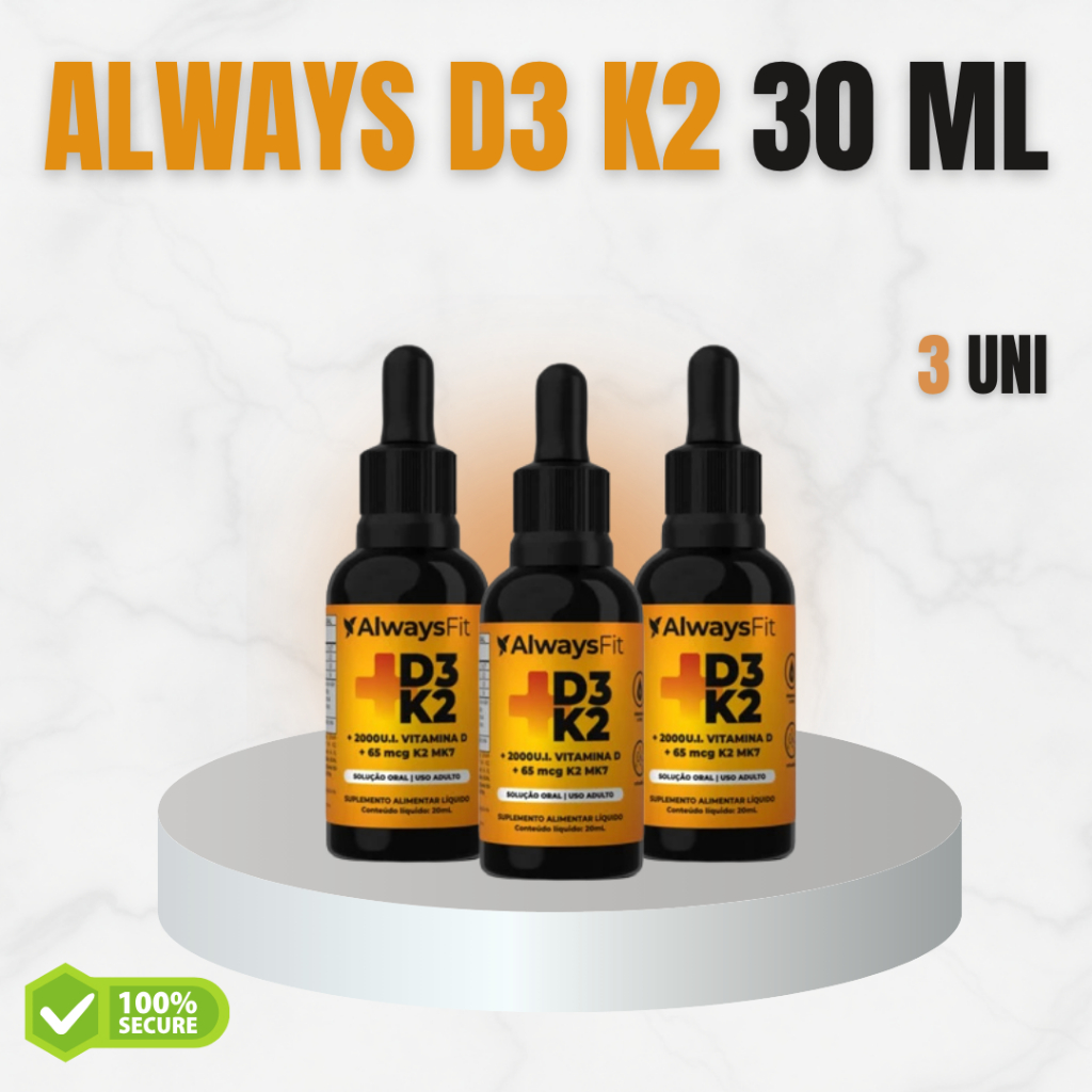Mega Promoção Always D3 K2 Original Eficiente 30ML