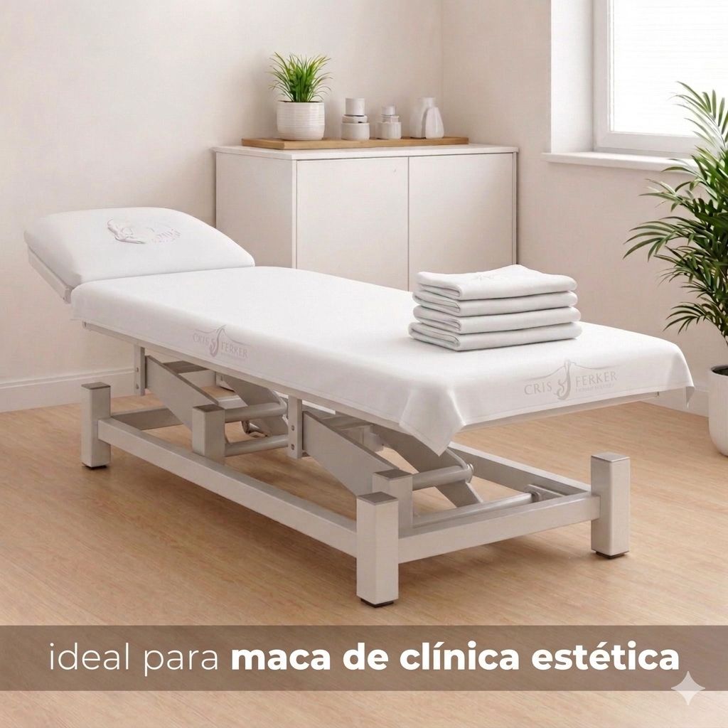 Kit 10 20 Lençóis para Maca Clínica Estetica Branco Micropercal 400 Fios 2,30x0,90m Resistente Lavagem Toque Macio