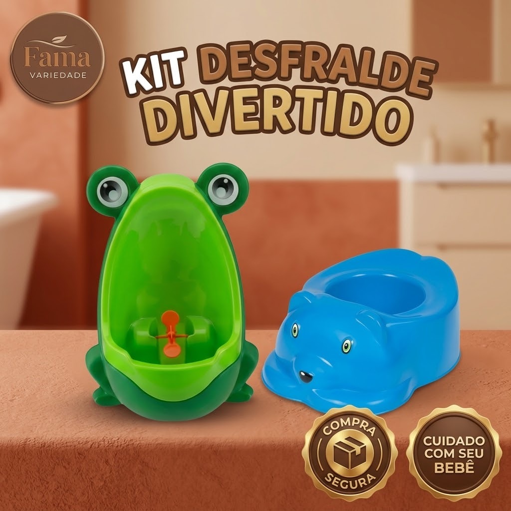 Conjunto Desfralde Divertido Troninho Infantil + Mictório Sapo Fama