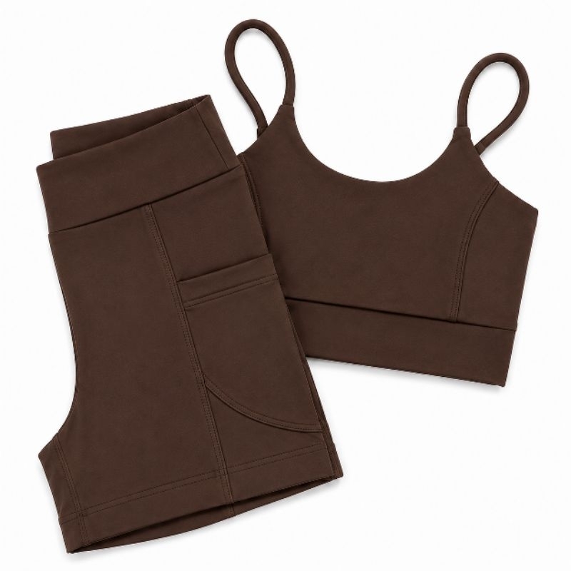 Conjunto Academia Corrida Treino Poliamida Zero Transparência shorts e Top de Alça