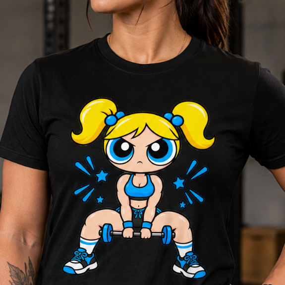 Camiseta Feminina Academia Fitness Estampada meninas super poderosas Treino Musculação Unissex algodão