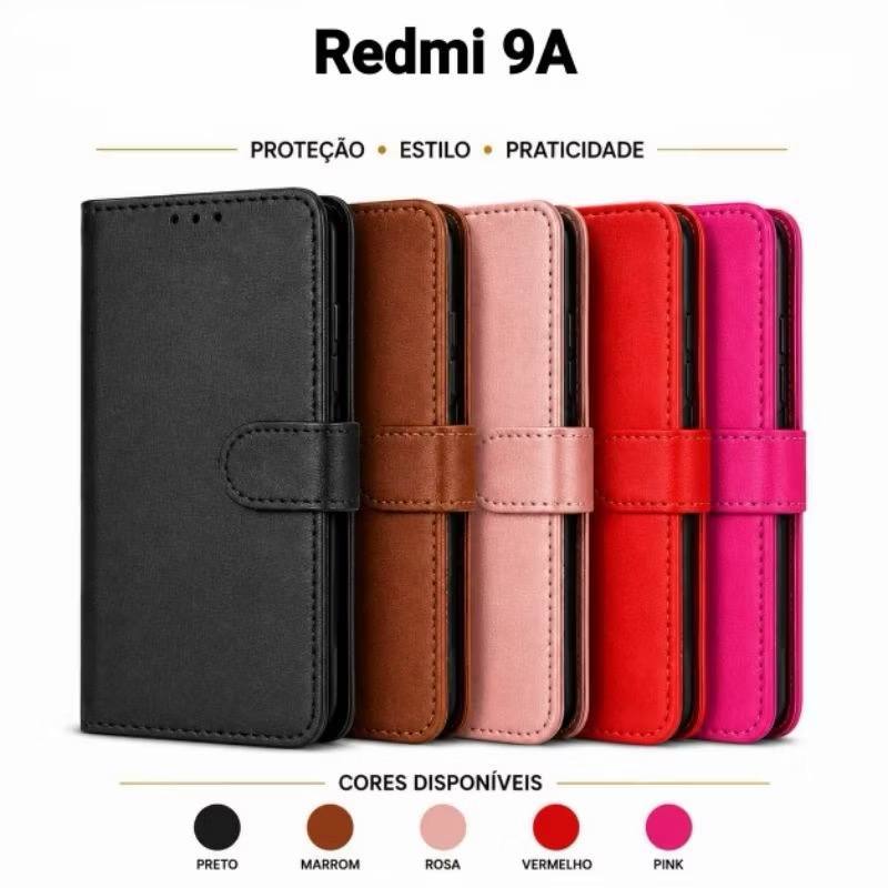 Capa Case Carteira Flip Cover Todos Modelos Capinha Protetora 360 Para REDMI 9A