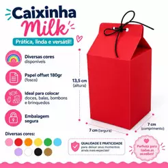 Caixa MILK LISA para personalização Decoração Festa Aniversário Kit 10/20/30/50