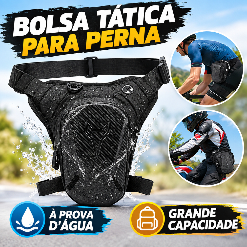 Bolsa De Perna Para Motocicleta Impermeável, Pochete Tática EVA Hard Shell Multifuncional para Moto Viagem e Outdoor
