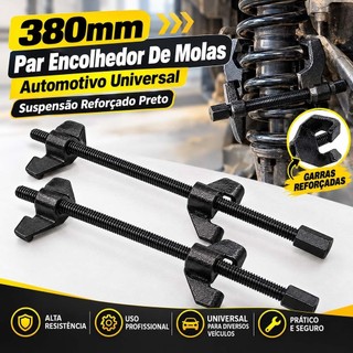 380mm Par Encolhedor De Molas Automotivo Universal - Suspensão Reforçado Preto
