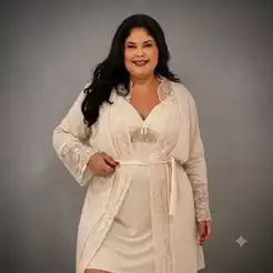 Camisola com Robi luxo Maternidade hobby com Renda kit com duas peças