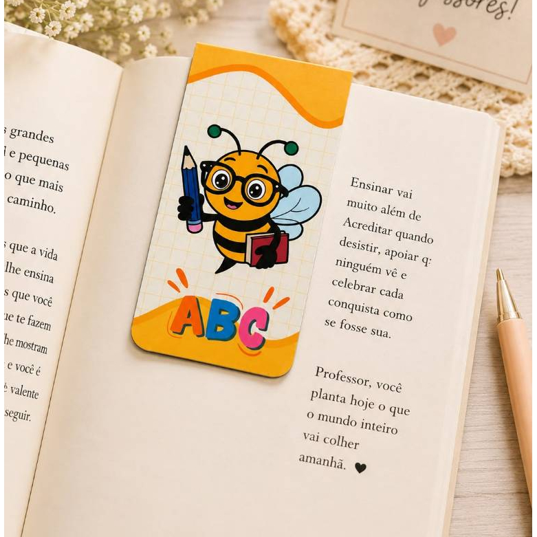 Kit 3 Marcadores de Página Magnético Fofos Para Livros Planner Agenda Leitura Presente