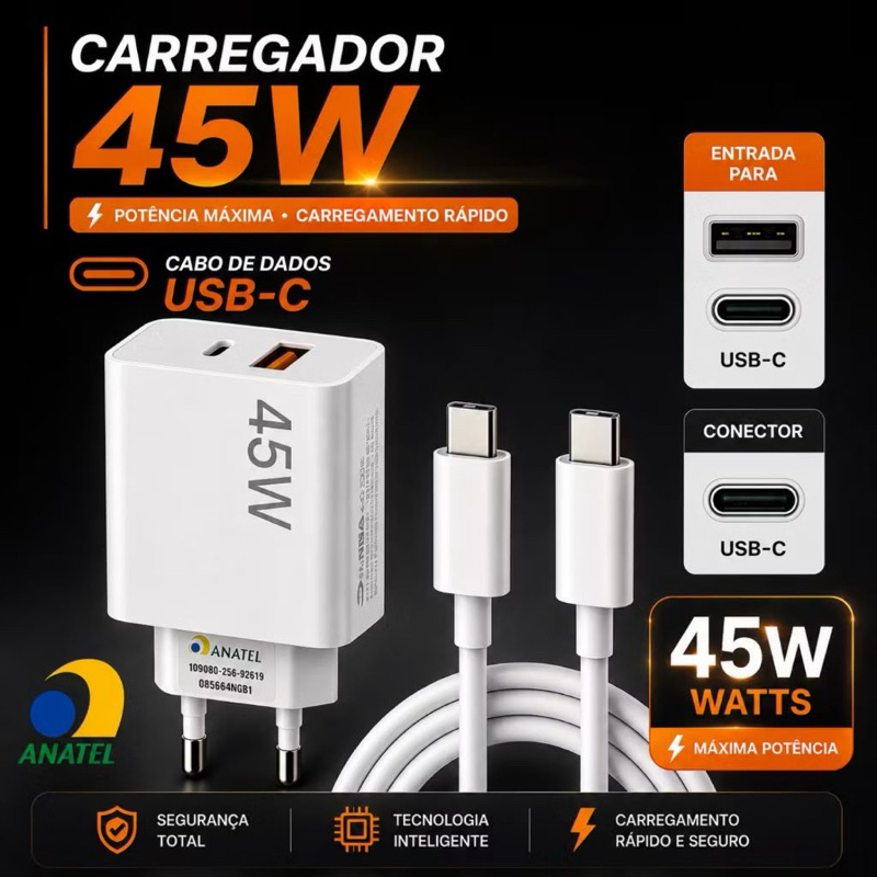 Carregador Lehmox 33W com Cabo Micro USB Compatível Xiaomi Motorollla Samsnng Turbo Power Original Mi8 Mi9 Redmi Tipo-C