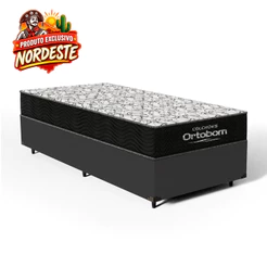Cama Box com Colchão de Espuma D45 Ortobom Airtech 150 Solteiro 88cm