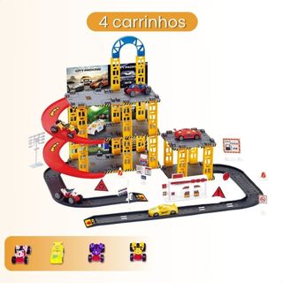 Pista De Carrinhos Corrida Brinquedo Infantil  Posto Lava Rápido