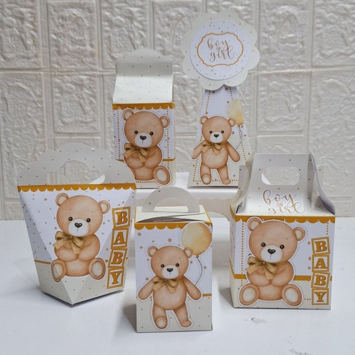 Caixinhas Chá Revelação Ursinho Neutro/ Kit Festa PEGUE E MONTE SEM PERSONALIZAÇÃO/ Lembrancinhas/kit caixas Chá de bebê