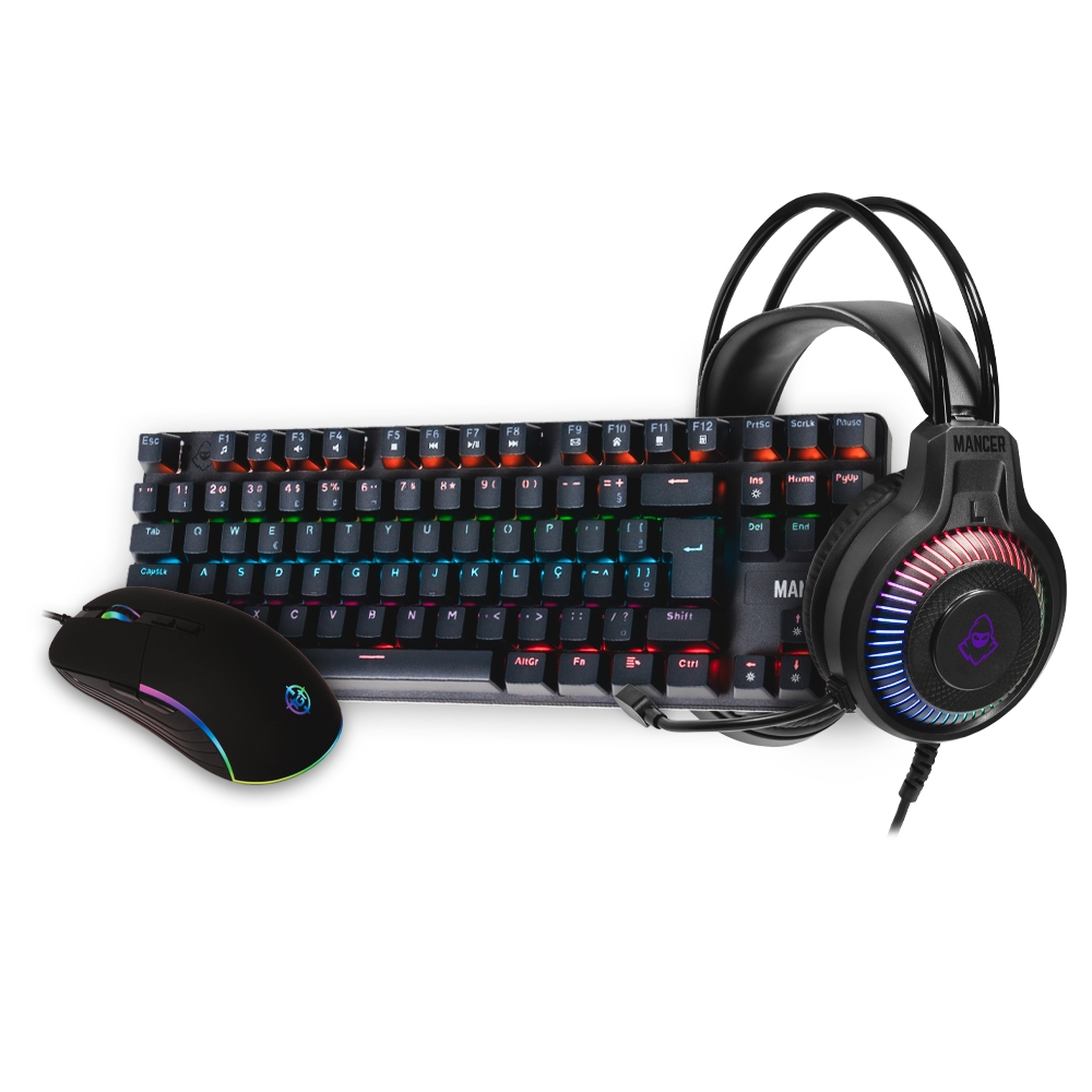 Combo Gamer Mancer, 3x1 ,Headset Mancer Twilight S + Mouse Gamer TGT GM75 + Teclado Mancer SHM3
